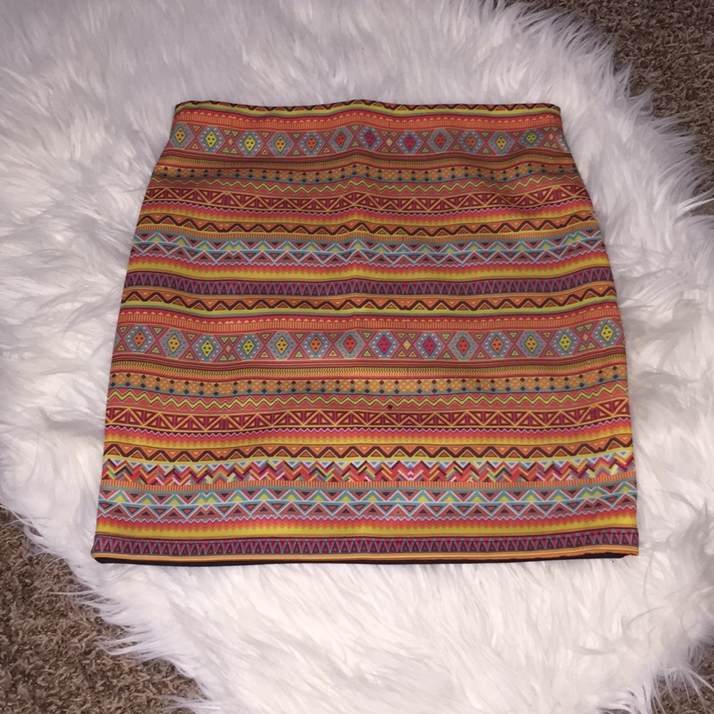 Patterned Mini Skirt